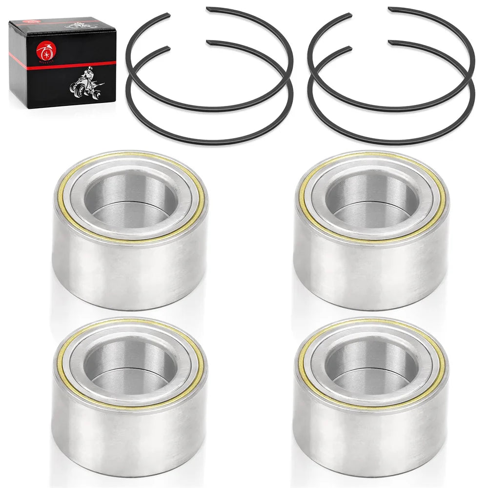 4pc Front Rear Wheel Bearing & Circlip Kit for Can-Am Maverick X3 MAX Turbo R RR 2017-2023 293350109 293350129 293350151 293370102
