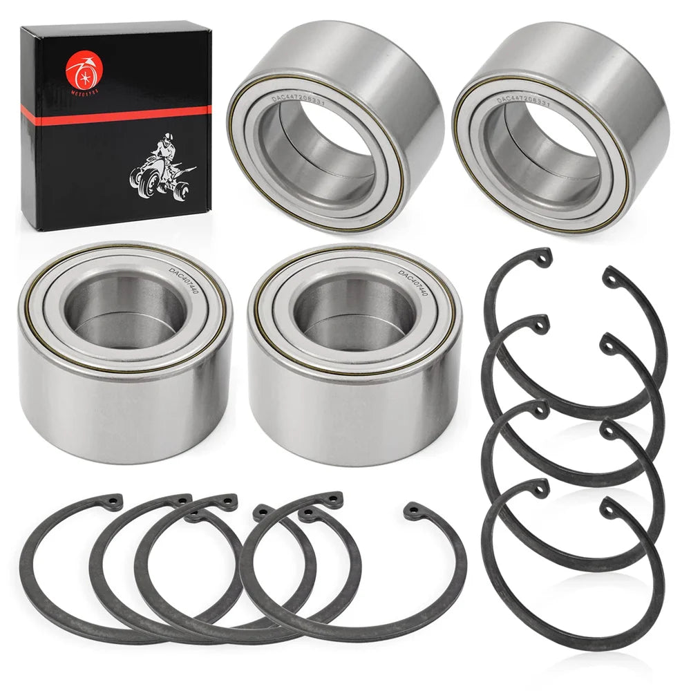 Front Rear Wheel Bearings 44x72x33mm 40x74x40mm Ring Clip Polaris RZR 800 4 S 2010-2014 3514699 3515090