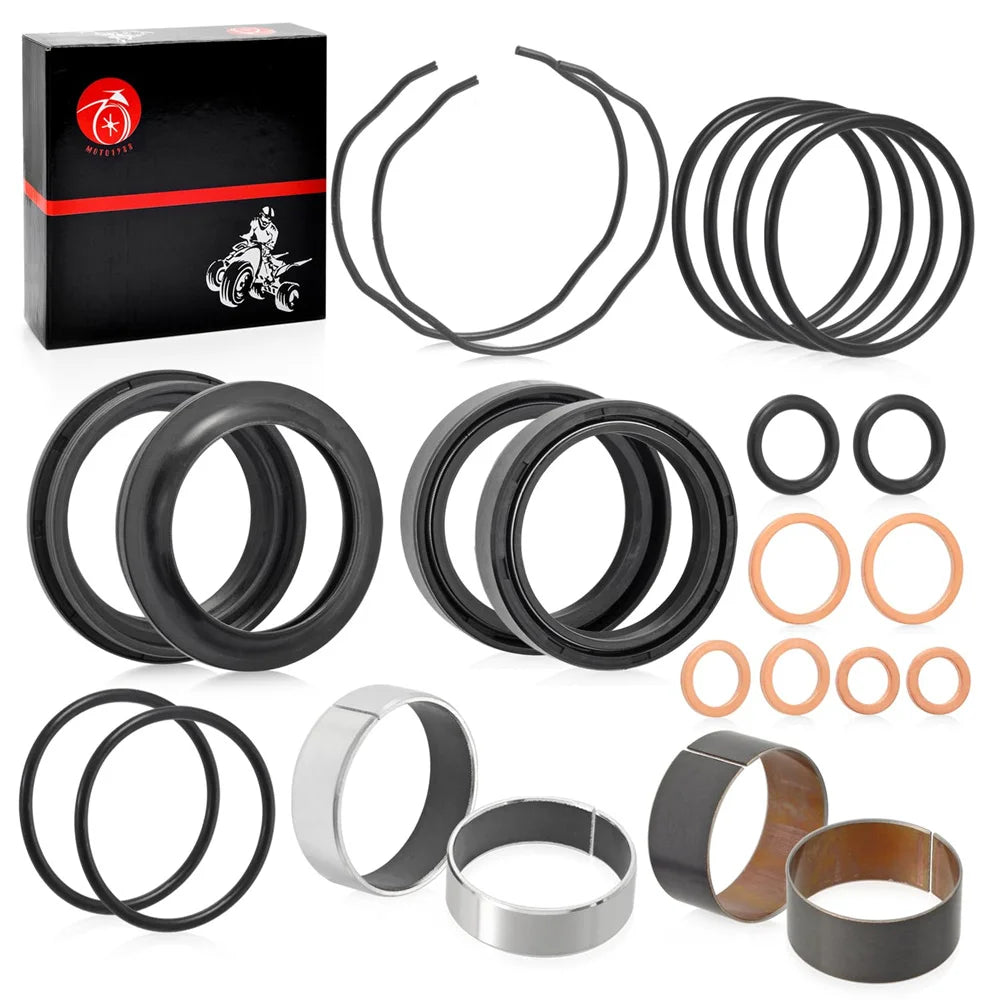 Fork Bushing Dust Oil Seals Kit For Suzuki GSX-R600 GSX-R750 GSF1200 Bandit 1200 V-Strom 650 RF900R Honda CB1000