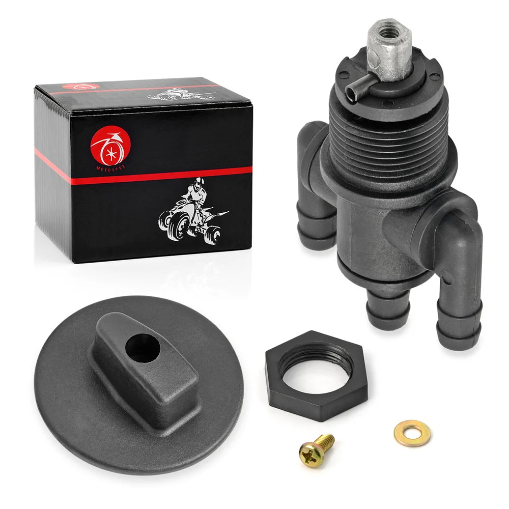 Fuel Tank Valve Petcock 3 Way Straight Down Knob Nut for Polaris Scrambler Sport 400 Xplorer Xpress 300 400 Trail Boss 325