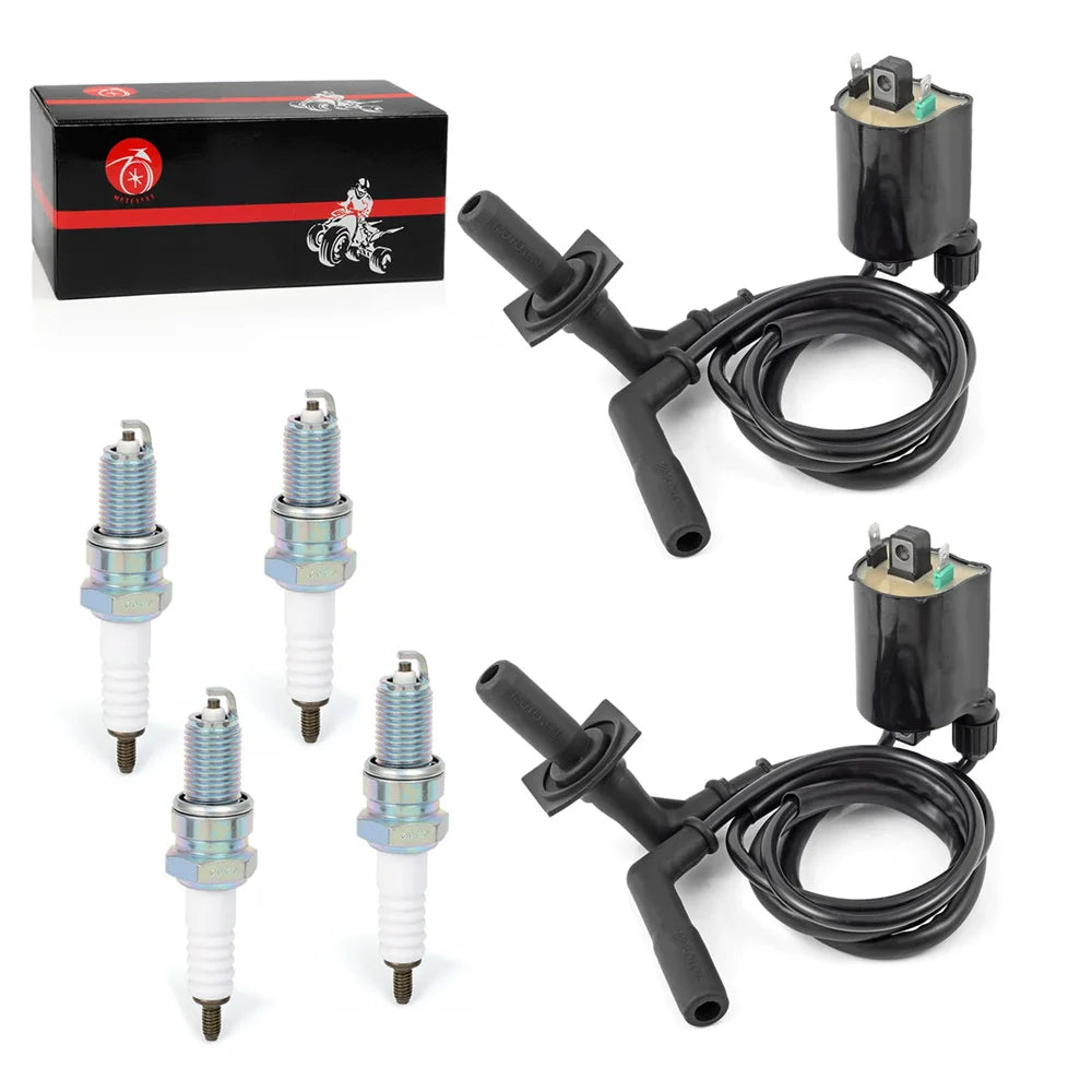 Ignition Coil Pack & Spark Plug + Cap For Honda VT1100 Shadow 1987-2007
