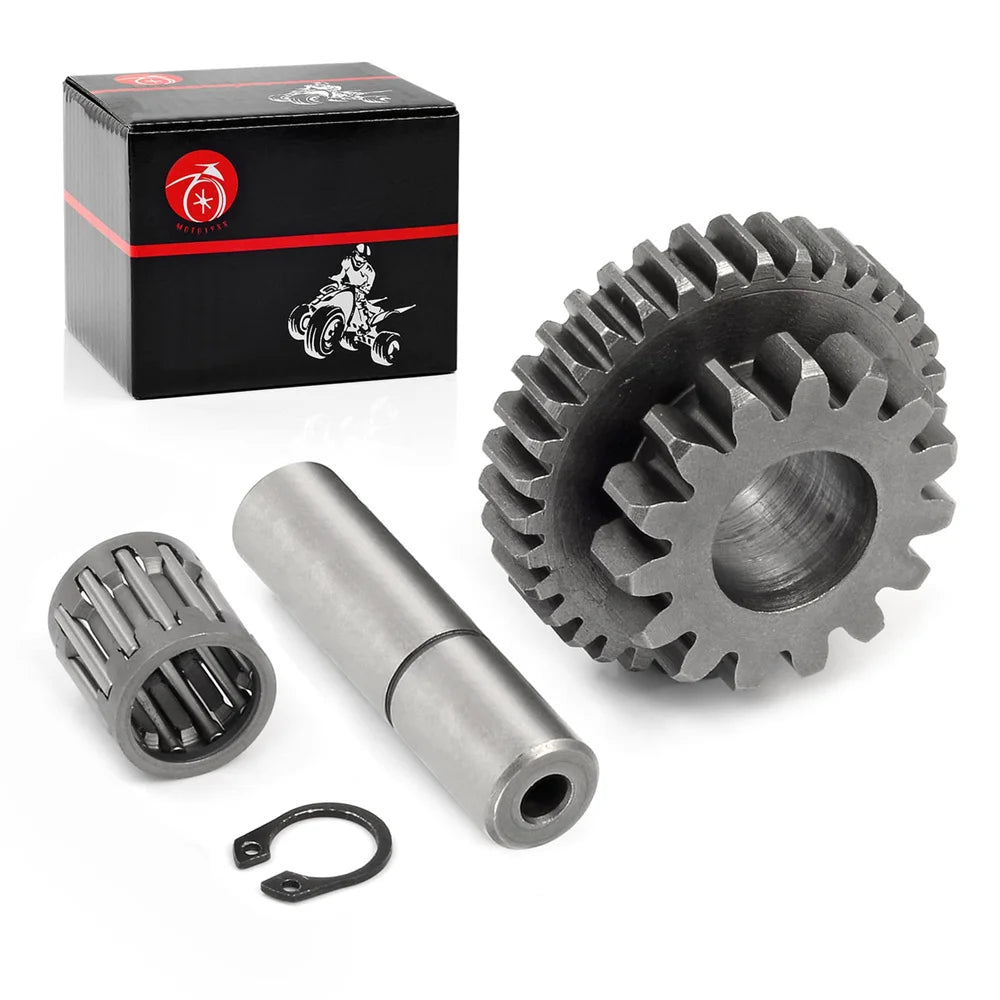 Starter Idler Gear 15T/34T Bearing Shaft Rebuild Kit for Yamaha Big Bear 400 YFM400 1999-2012 Wolverine 350 1995-2005