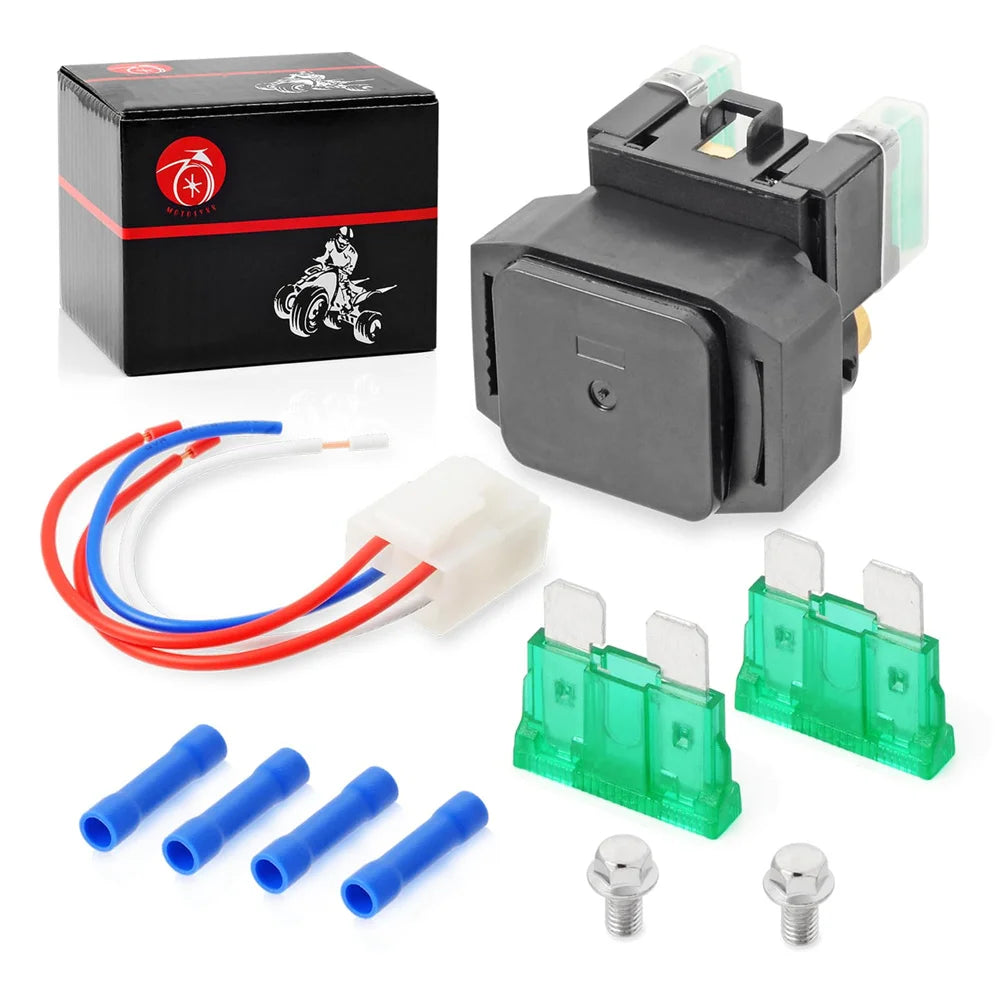 Starter Solenoid Relay with Connector Plug for Yamaha YFZ450 YFZ600R YFZ-R1 R6 FZS1000 FZ8 XV1700 FJR1300 V-Star XVS1100 XVS1300 XT250 WR250R