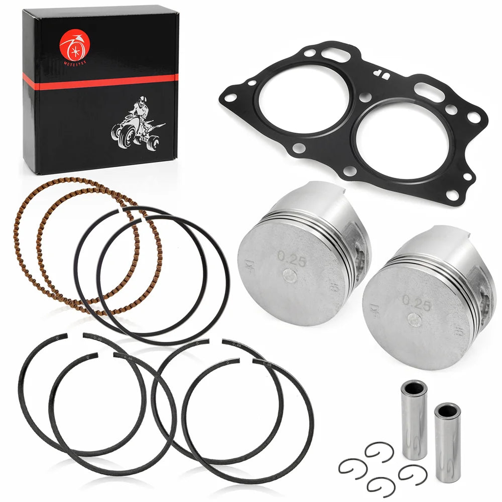 Piston Ring 0.25mm Oversize Bore Cylinder Head Gasket for EZGO Fuji Robin 295cc EH29C TXT 4 Cycle Gas Golf Cart 1991-2008