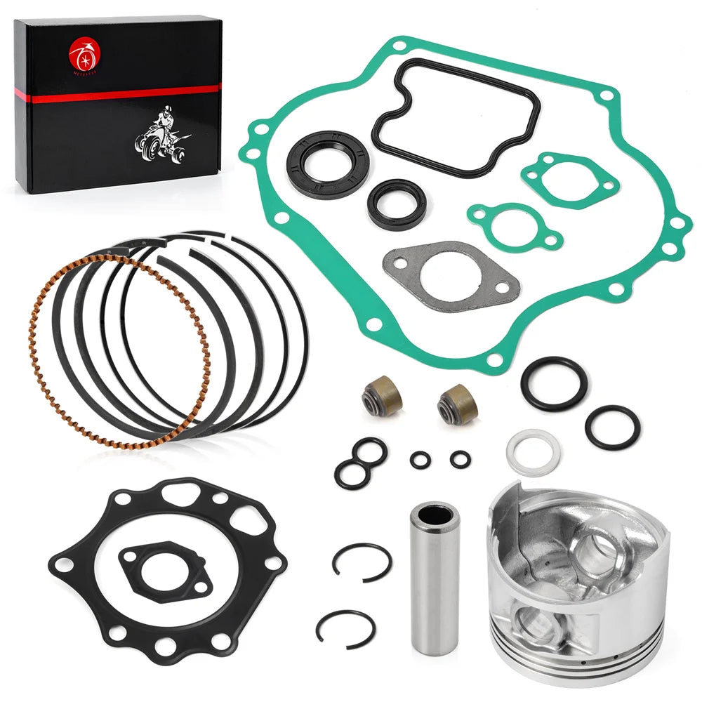 Engine Rebuild Gasket Kit with Piston, Rings, and Seals for Kawasaki Mule 500 520 550 1990-2004