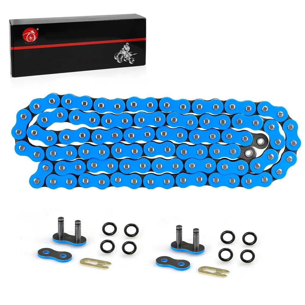 Heavy Duty O-Ring Drive Chain Blue for Yamaha Warrior 350 Raptor 350 700 YFZ450 XT250 XT550 YZ100 Outlaw 450 525