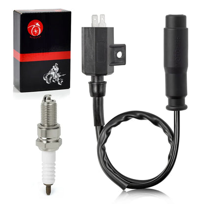 Ignition Coil Pack and Spark Plug Cap for Kawasaki Prairie 360 400 KVF360 KVF400 Bayou 400 KLF400 1993-2013 21121-1160