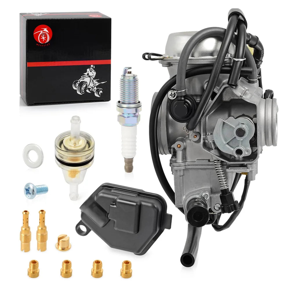 Carburetor and Spark Plug for Honda Foreman 500 TRX500TM TRX500FE TRX500FM TRX500FPE TRX500FPM 2005-2011