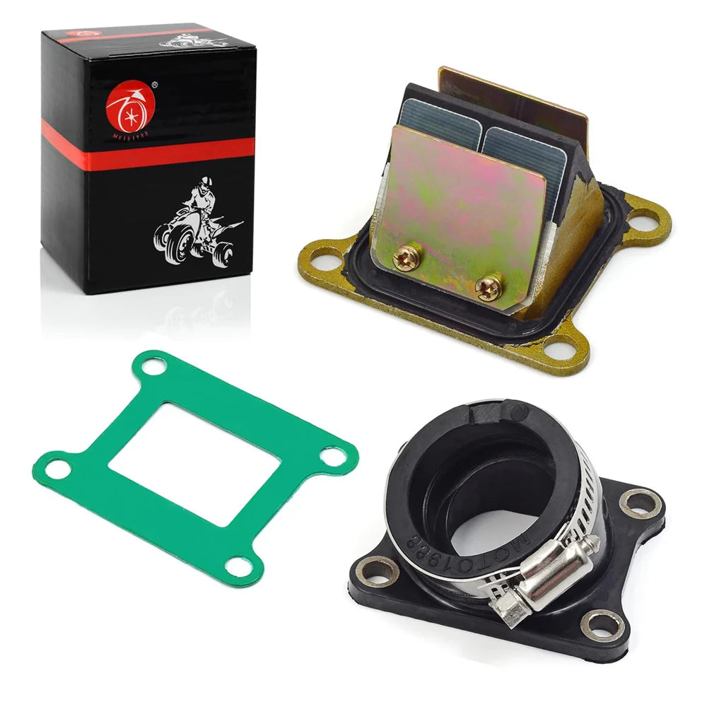 Carb Joint Intake Manifold Boot and Intake Valve Reed for Kawasaki KX65 2000-2016 OEM 16065-1366 12021-1015