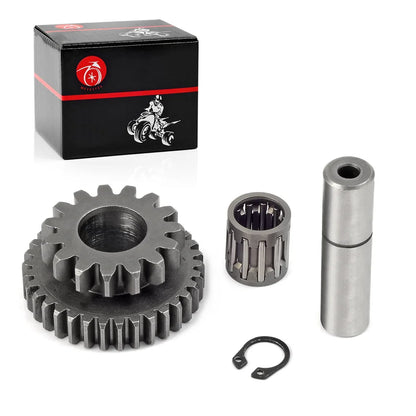 Starter Idler Gear 15T/34T Bearing Shaft Rebuild Kit for Yamaha Big Bear 400 YFM400 1999-2012 Wolverine 350 1995-2005