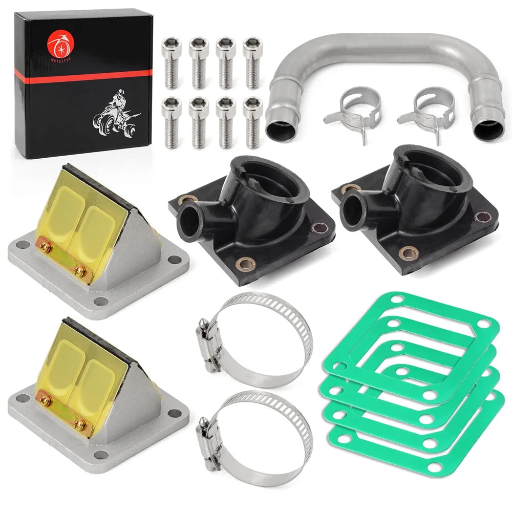 Intake Manifold Boot Reed Valve Intake Tube Kit for Yamaha Banshee 350 YFZ350 29L-14465-00 31K-13565 2GU-13610-01-00