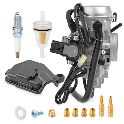 Carburetor and Spark Plug for Honda Foreman Rubicon 500 TRX500FA TRX500FGA TRX500FPA 2001-2012