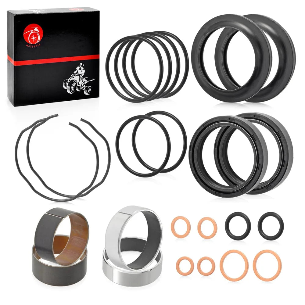 Fork Bushing Dust Oil Seals Kit For Suzuki GSX-R600 GSX-R750 GSF1200 Bandit 1200 V-Strom 650 RF900R Honda CB1000