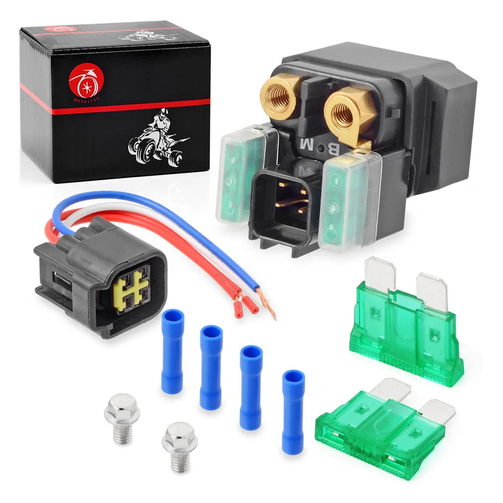 Starter Solenoid Relay with Plug for Yamaha Viking VI Rhino YXM YXR YXC 700 XVS950 650 YXZ1000 XSR900 YFZ-R7 MXT9 MT07 MT10 YXE70