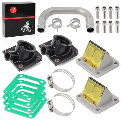 Intake Manifold Boot Reed Valve Intake Tube Kit for Yamaha Banshee 350 YFZ350 29L-14465-00 31K-13565 2GU-13610-01-00