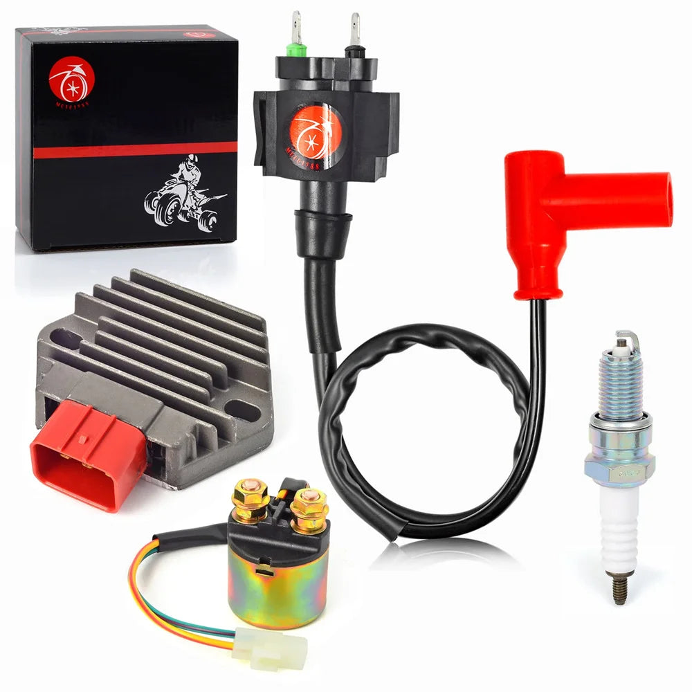 Regulator Rectifier Relay Ignition Coil Spark Plug Kit for Honda TRX350 TRX450 TRX400FW