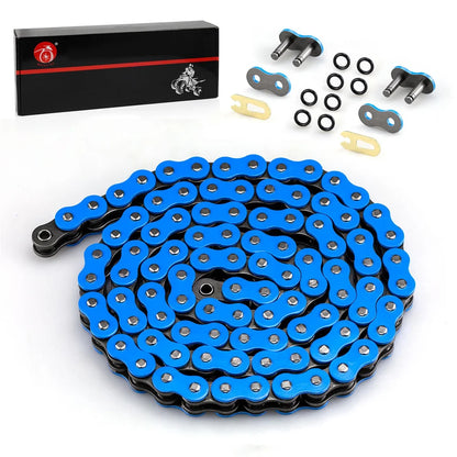 Heavy Duty O-Ring Drive Chain Blue for Yamaha Warrior 350 Raptor 350 700 YFZ450 XT250 XT550 YZ100 Outlaw 450 525