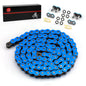 Heavy Duty O-Ring Drive Chain Blue for Yamaha Warrior 350 Raptor 350 700 YFZ450 XT250 XT550 YZ100 Outlaw 450 525