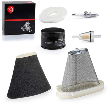 Air Filter, Cage Guide, End Cap, Oil Filter & Spark Plug Kit for Yamaha Raptor 660R YFM660R 2001-2005