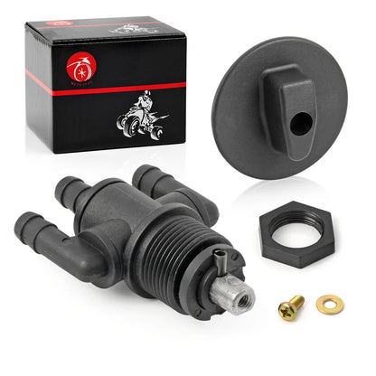 Fuel Tank Valve Petcock 3 Way Straight Down Knob Nut for Polaris Scrambler Sport 400 Xplorer Xpress 300 400 Trail Boss 325