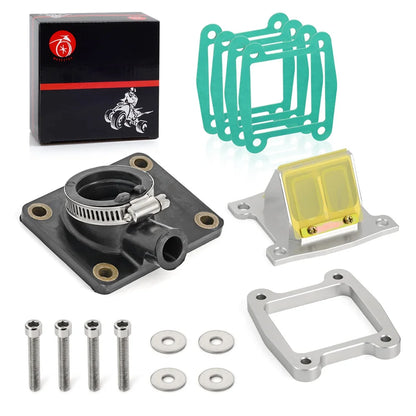 Intake Manifold Boot & Billet Aluminum Reed Valve Spacer Kit for Yamaha Blaster 200 YFS200 1988-2006