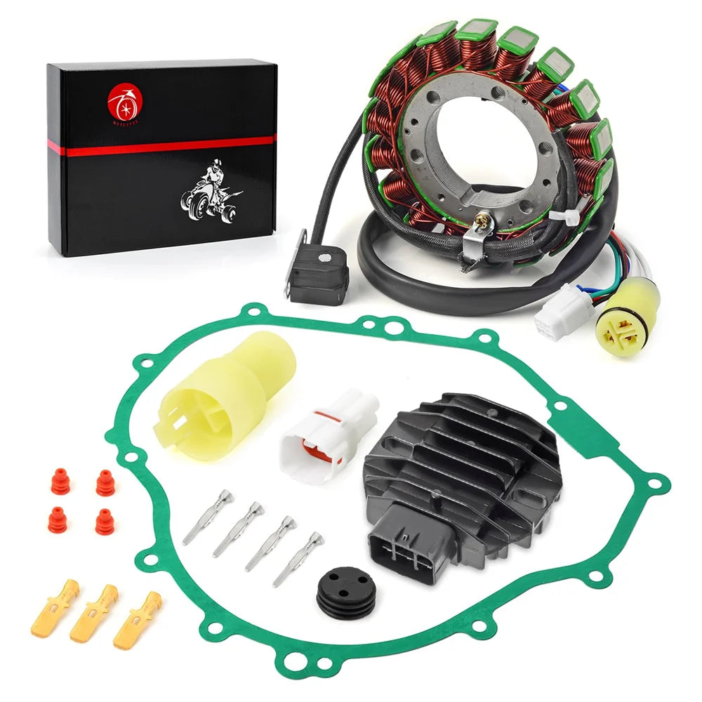 Stator Coil and Regulator Rectifier with Gasket for Yamaha Grizzly 350 2007-2014 Bruin 350 2004-2006 Wolverine 350 2006-2009