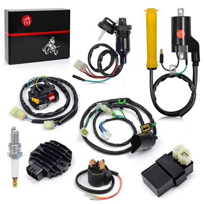 Wire Harness Ignition Coil Left Handlebar Switch CDI Relay Rectifier Kit for Honda TRX400EX 1999-2004