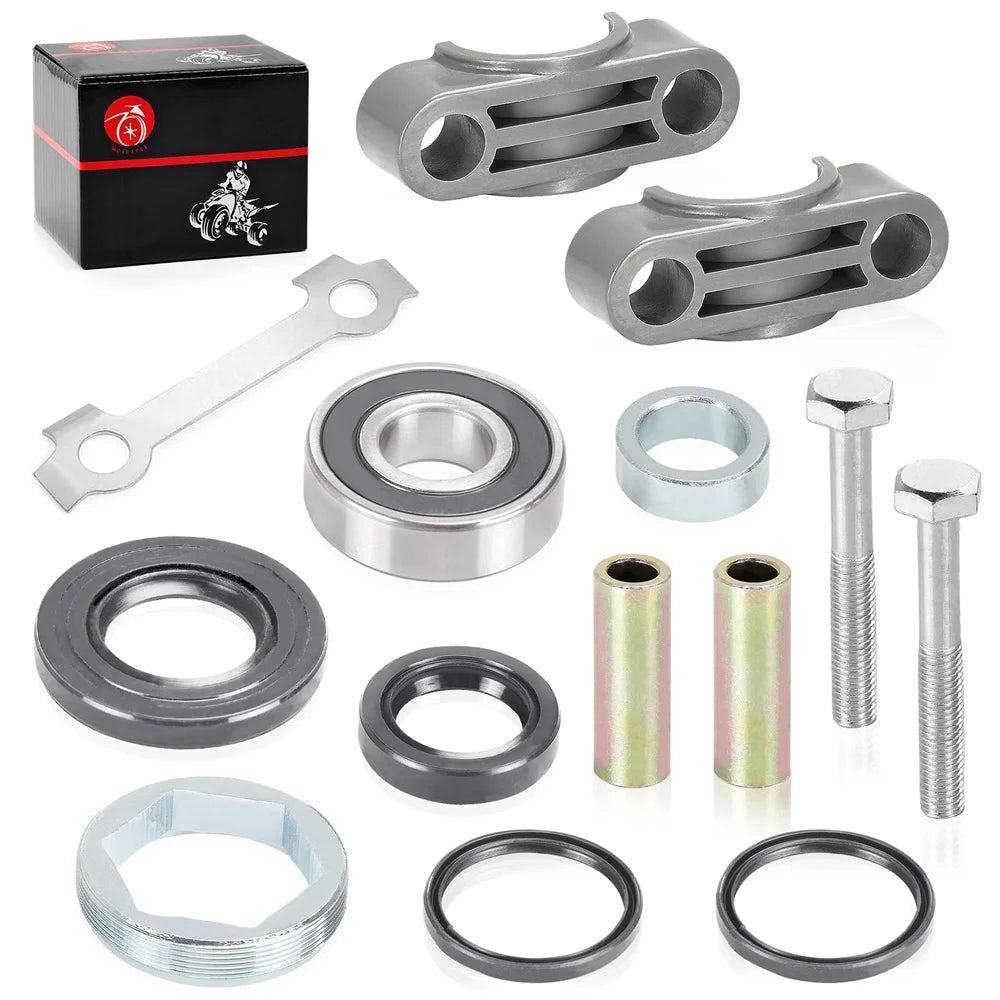 Steering Stem Bushing Bolt Bearing Seal Holder Nut Kit for Yamaha ATV - Big Bear Bruin Grizzly Kodiak Warrior Raptor 350 YFZ450 YFB250