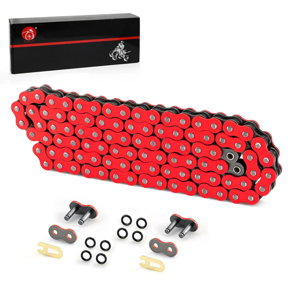 Heavy Duty O-Ring Drive Chain Red for Yamaha Warrior 350 Raptor 350 700 YFZ450 XT250 XT550 YZ100 Outlaw 450 525