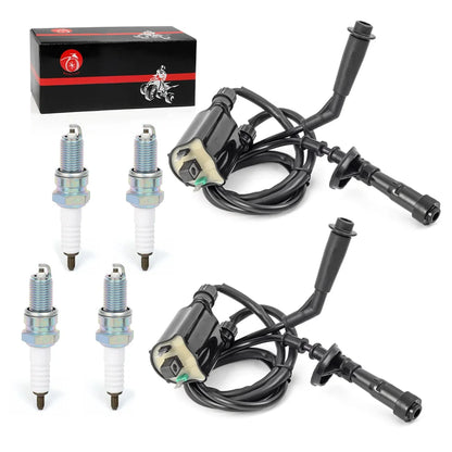 Ignition Coil Pack with Spark Plug and Cap for 1988-2007 Honda Shadow VLX 600 VT600