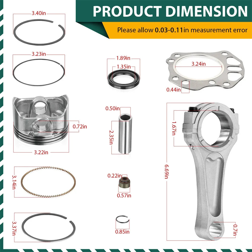 Engine Rebuild Kit Piston Gaskets Connecting Rod Kawasaki Mule 600 610 SX KAF400 2005-2019