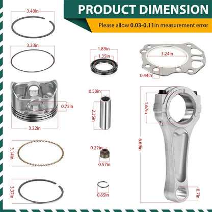 Engine Rebuild Kit Piston Gaskets Connecting Rod Kawasaki Mule 600 610 SX KAF400 2005-2019