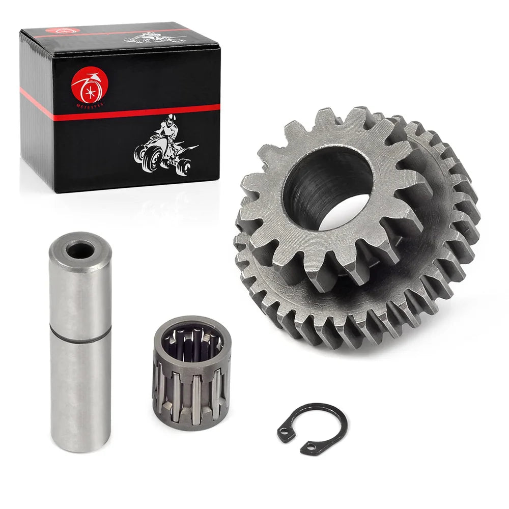 Starter Idler Gear 15T/34T Bearing Shaft Rebuild Kit for Yamaha Big Bear 400 YFM400 1999-2012 Wolverine 350 1995-2005