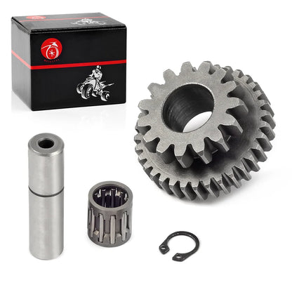 Starter Idler Gear 15T/34T Bearing Shaft Rebuild Kit for Yamaha Big Bear 400 YFM400 1999-2012 Wolverine 350 1995-2005