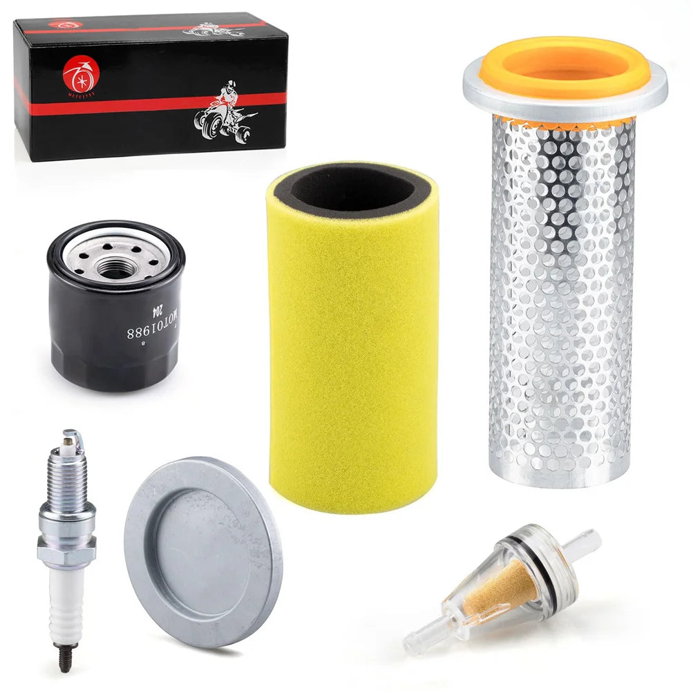 Air Filter Guide Cage Cap Oil Filter Spark Plug Kit for Yamaha Rhino 450 660 YXR450 YXR660 2004-2009