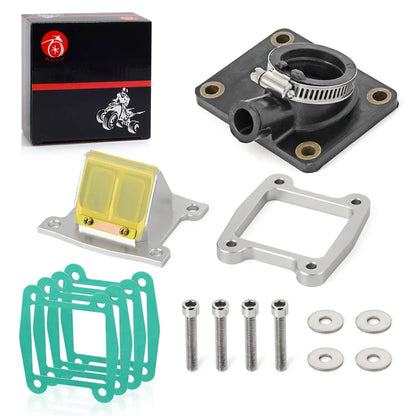 Intake Manifold Boot & Billet Aluminum Reed Valve Spacer Kit for Yamaha Blaster 200 YFS200 1988-2006