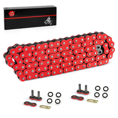 Heavy Duty O-Ring Drive Chain Red for Yamaha Warrior 350 Raptor 350 700 YFZ450 XT250 XT550 YZ100 Outlaw 450 525