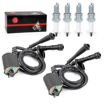 Ignition Coil Pack with Spark Plug and Cap for 1988-2007 Honda Shadow VLX 600 VT600