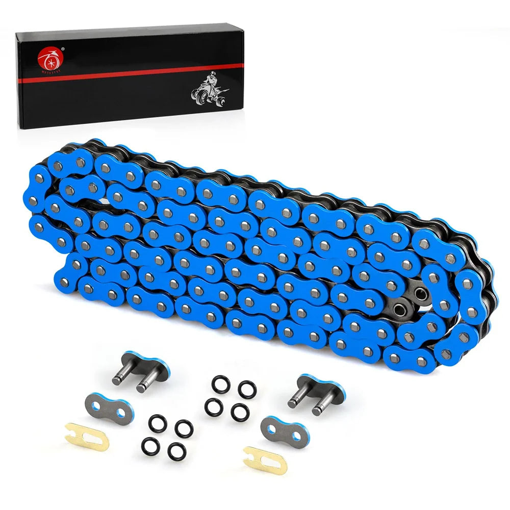 Heavy Duty O-Ring Drive Chain Blue for Yamaha Warrior 350 Raptor 350 700 YFZ450 XT250 XT550 YZ100 Outlaw 450 525