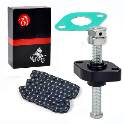 Cam Timing Chain 05T-90L & CNC Manual Tensioner for Kawasaki Bayou 300 Prairie 300 KLT200 KLT250 Lakota 300 12049-1055 21070-013