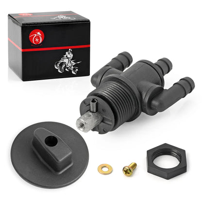 Fuel Tank Valve Petcock 3 Way Straight Down Knob Nut for Polaris Scrambler Sport 400 Xplorer Xpress 300 400 Trail Boss 325
