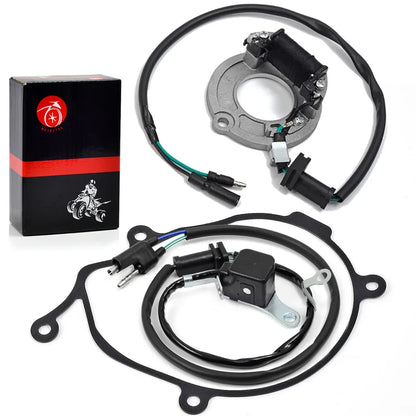 Stator and Pulse Coil with Gasket for Honda CR80R CR80RB CR85R CR85RB 1996-2004 31120-GBF-831 30300-GC4-601