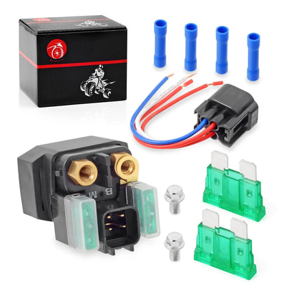 Starter Solenoid Relay with Plug for Yamaha Viking VI Rhino YXM YXR YXC 700 XVS950 650 YXZ1000 XSR900 YFZ-R7 MXT9 MT07 MT10 YXE70