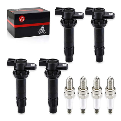 4-Piece Ignition Coils and Spark Plugs for Yamaha Waverunner FX1000 VX1100 AR210 230 232