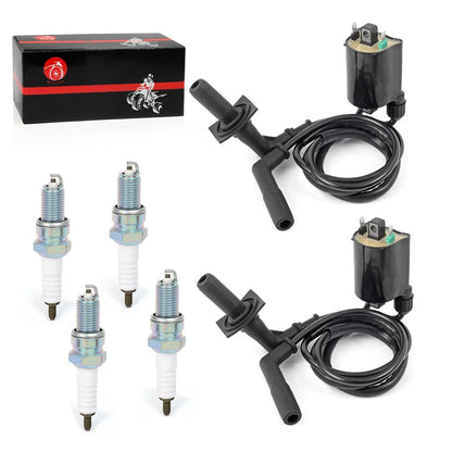 Ignition Coil Pack & Spark Plug + Cap For Honda VT1100 Shadow 1987-2007