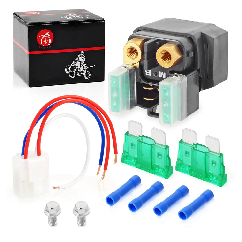 Starter Solenoid Relay with Connector Plug for Yamaha YFZ450 YFZ600R YFZ-R1 R6 FZS1000 FZ8 XV1700 FJR1300 V-Star XVS1100 XVS1300 XT250 WR250R