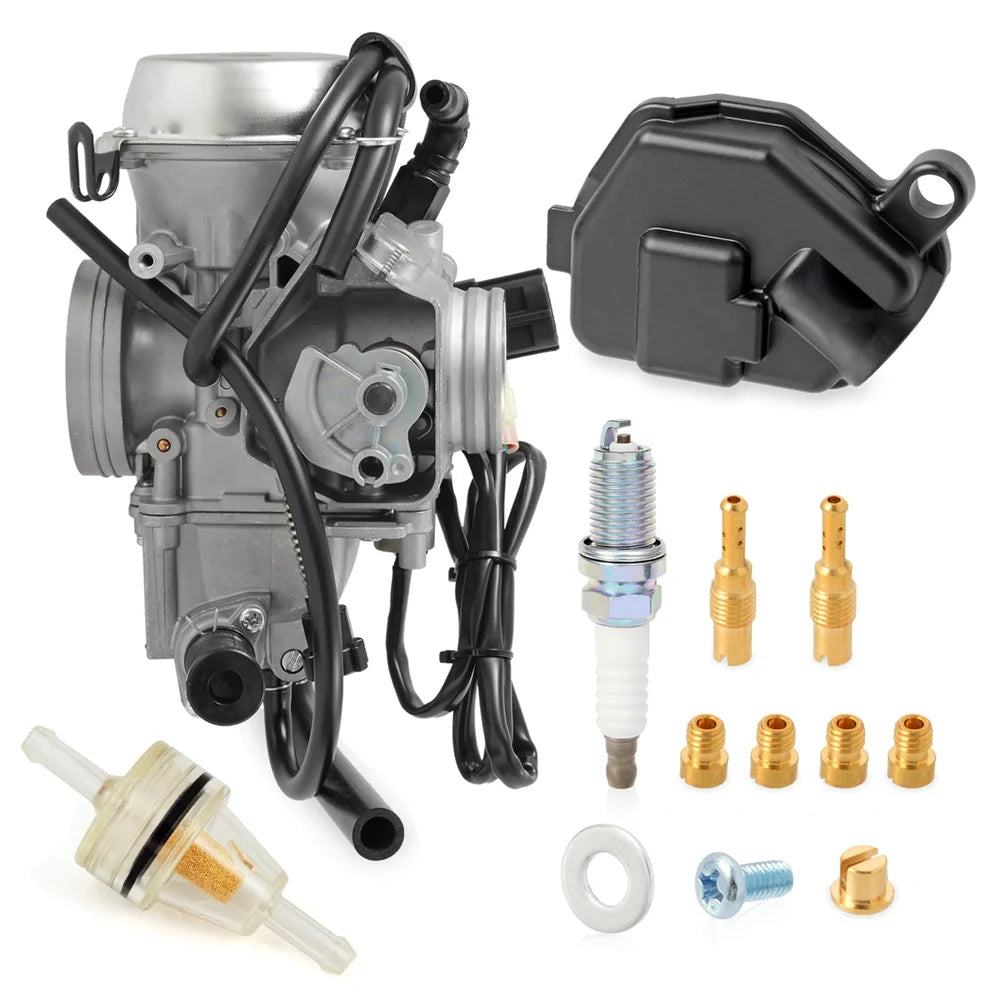 Carburetor and Spark Plug for Honda Foreman Rubicon 500 TRX500FA TRX500FGA TRX500FPA 2001-2012