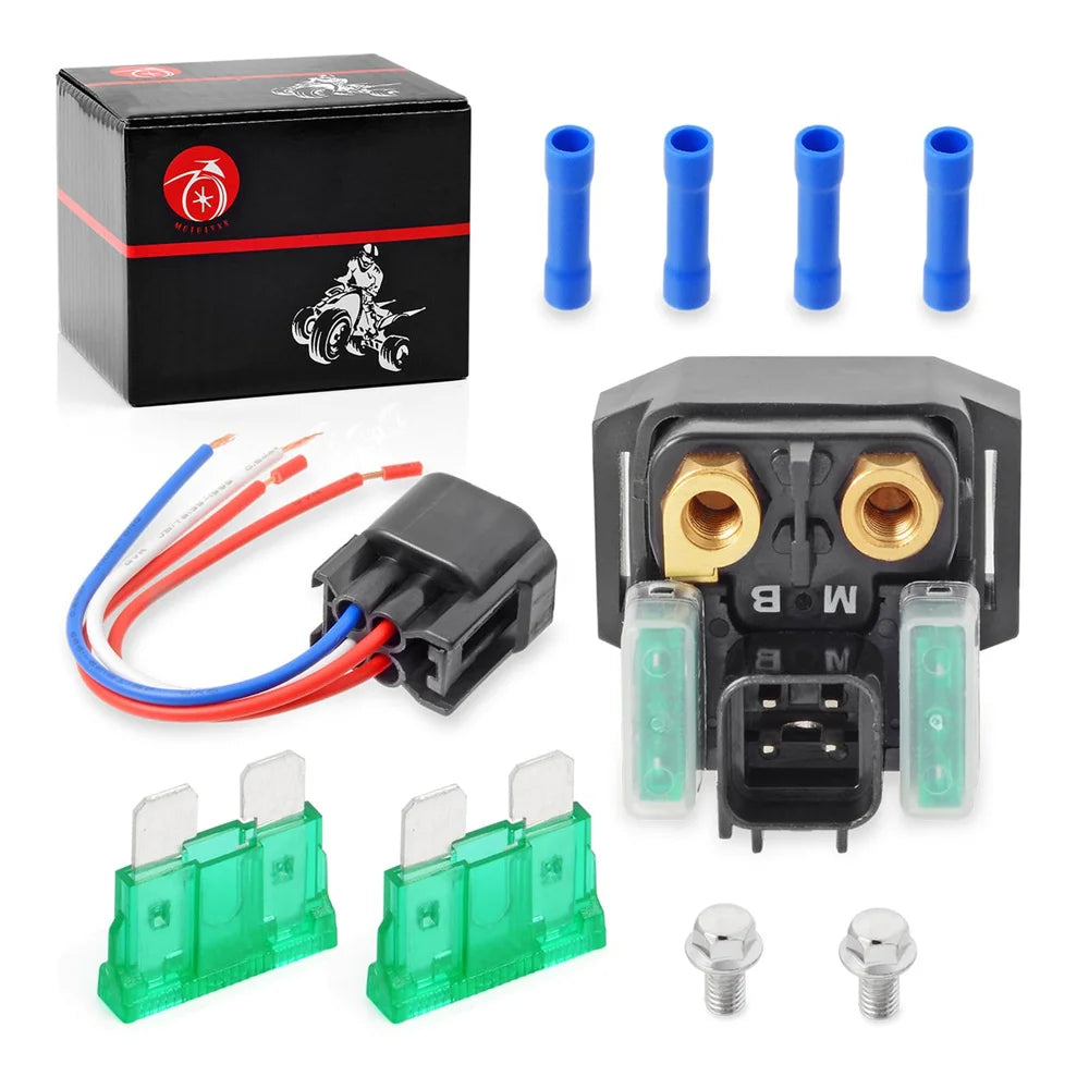 Starter Solenoid Relay M-B with Plug for Yamaha Grizzly 550 700 Kodiak 700 FJR1300 WR250R WR250X YFZ R1 R6 MT-10 VK10 VK540