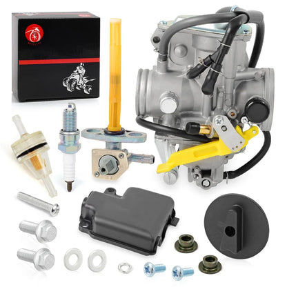 Carburetor and Fuel Valve Petcock with Lever for Honda TRX400EX Sportrax 400EX TRX400X 1999-2014
