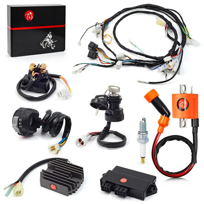 Wire Wiring Harness Ignition Coil Left Handlebar Switch CDI Relay Rectifier Complete Kit for Yamaha Warrior YFM 350 X
